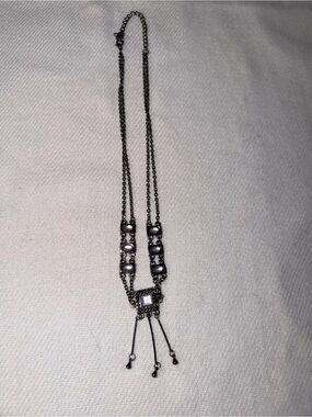 Icing Vintage Victorian Revival Fringe Necklace-Lilac